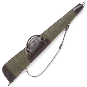 Olive Canvas & Leather Shotgun Case