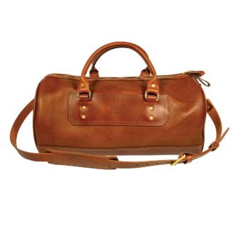 Montana Round Leather Duffel Bags - Cognac