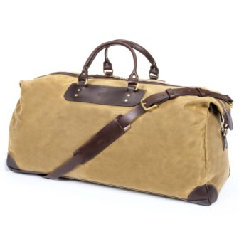 SAND CANVAS & LEATHER DUFFEL BAG - LARGE