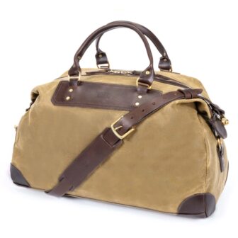 SAND CANVAS & LEATHER DUFFEL BAG - SMALL